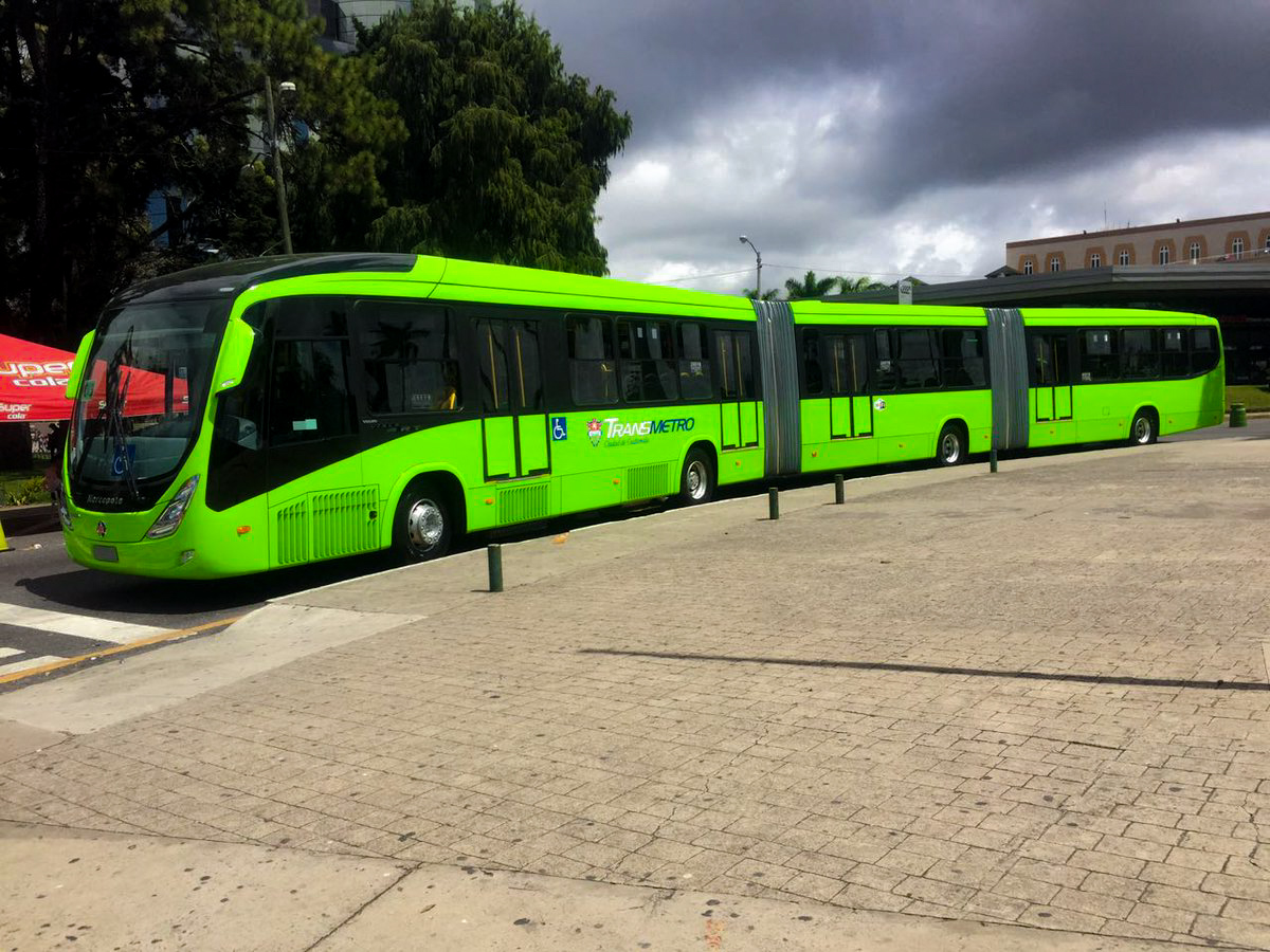 Autobús del BRT Transmetro en Ciudad de Guatemala (imagen ilustrativa)