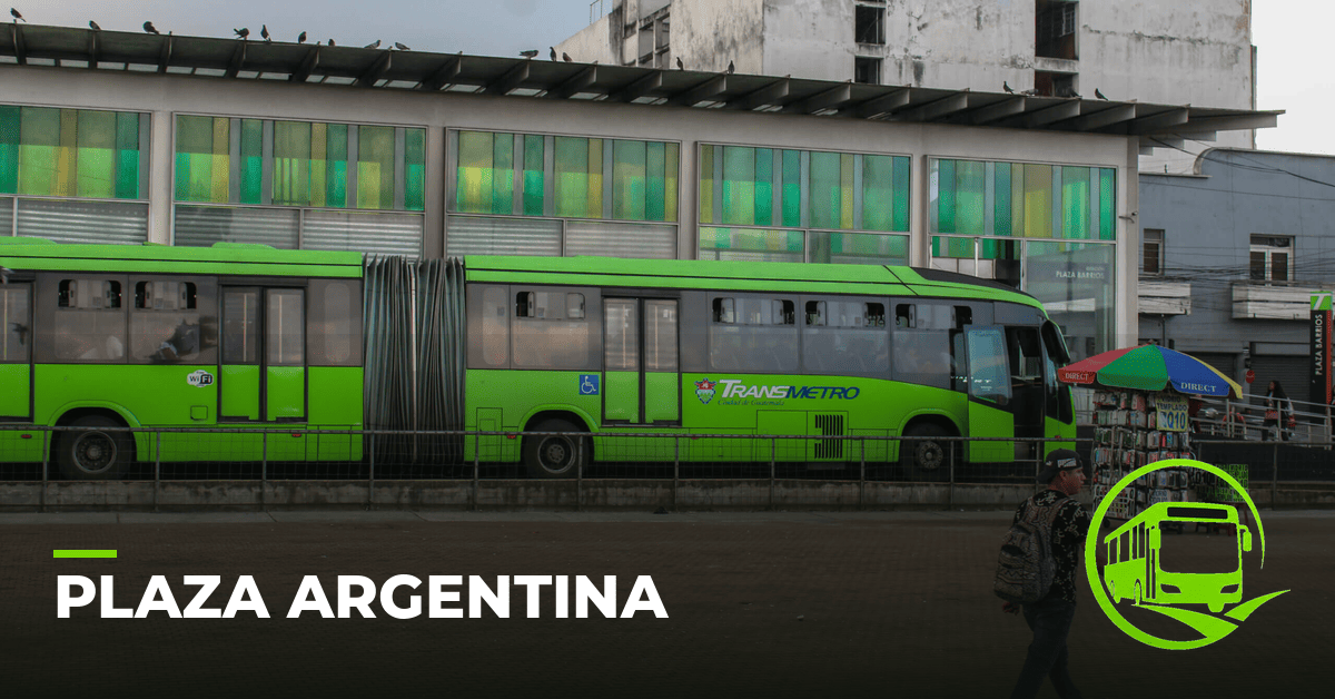 Parada Plaza Argentina del Transmetro Guatemala
